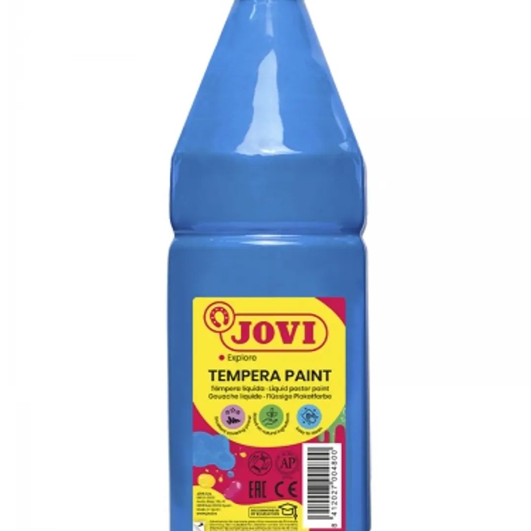 Jovi Tempera Paint Tempera Liquida 1000ml - Base Agua - Lista para Usar - Alto Poder Cubriente - Secado Rapido - Excelente Rendimiento - Facil Aplicac 1