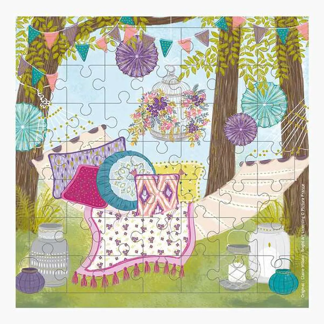 Pictura Tarjeta Puzzle - 15.5x15.5cm - Tematica Hamaca - 49 Piezas - Incluye Sobre Blanco - Certificacion FSC 1