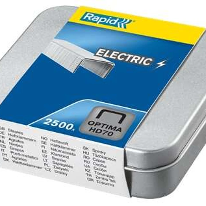Rapid Optima HD70 Caja de 2500 Grapas HD70 - Hasta 70 Hojas - Acero de Alta Calidad 1