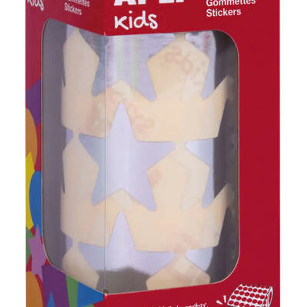 Apli Gomets Estrella Plata Metalizado - 33mm - Adhesivo Permanente - 708 Gomets por Rollo - Facil Separacion 1