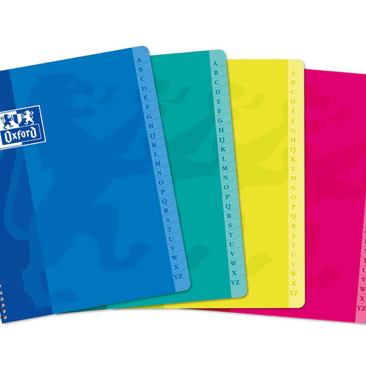 Oxford Classic A5+ Cuaderno con Espiral Tapa Blanda - 90 Hojas - Cuadricula 5x5 - Colores Surtidos 1