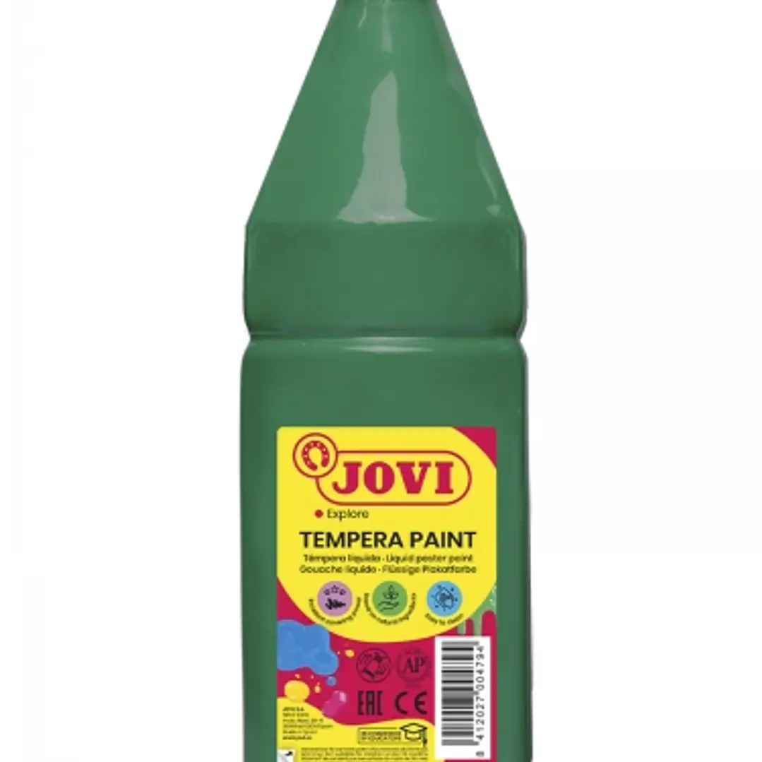 Jovi Tempera Paint Tempera Liquida 1000ml - Base Agua - Lista para Usar - Alto Poder Cubriente - Secado Rapido - Excelente Rendimiento - Facil Aplicac 1