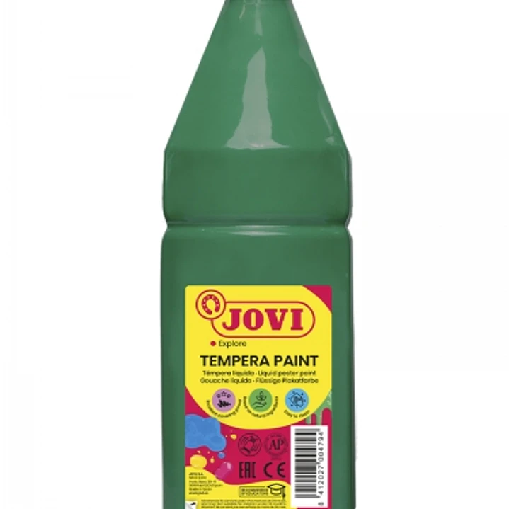 Jovi Tempera Paint Tempera Liquida 1000ml - Base Agua - Lista para Usar - Alto Poder Cubriente - Secado Rapido - Excelente Rendimiento - Facil Aplicac 1