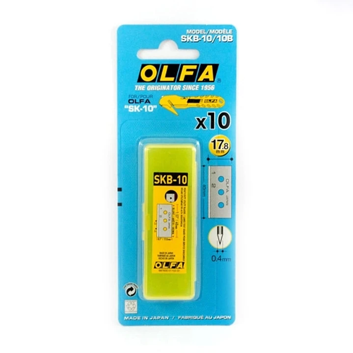 Olfa Pack de 10 Cuchillas de Respuesto para Cutters Olfa SK-10 - Acero Inoxidable 1