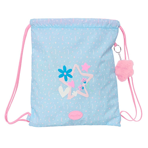 Safta Blackfit8 Smile Saco Plano - Bolsillo con Cremallera - Cierre con Cordones - 5L - Material Compacto - Uso Diario y Deportivo - 350x10x400mm - Co