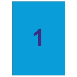 Apli Pack de 20 Etiquetas Rectangulares A4 210x297mm - 20 Hojas por 1 Etiqueta - Adhesivo Permanente - Cantos Rectos - Color Azul