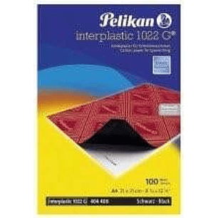 Pelikan Paquete de 10 Papel Carbon Interplastic 1022G - Ideal para Copias Precisas y Limpias - Color Negro