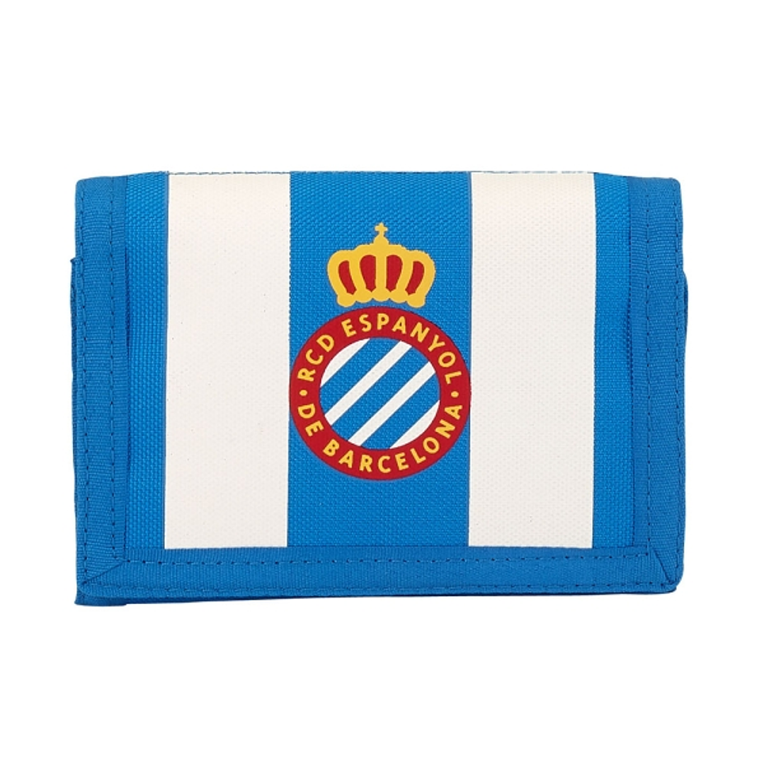 Safta RCD Espanyol Billetera - Cierre con Velcro - Multiples Compartimentos - Bolsillo para Monedas - 125x95mm - Color Azul y Blanco 1