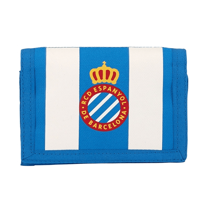 Safta RCD Espanyol Billetera - Cierre con Velcro - Multiples Compartimentos - Bolsillo para Monedas - 125x95mm - Color Azul y Blanco 1