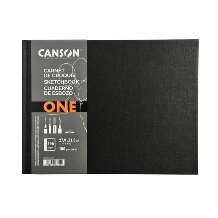 Canson Sketch One Cuaderno Apaisado con 98 Hojas - 27.9x21.6m - 100g - Grano Fino - Color Blanco 1
