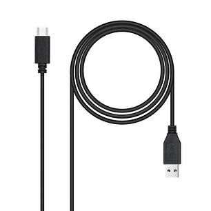 Nanocable Cable USB 3.1 Gen2 10Gbps 3A USB-C/M-A/M 2m - Color Negro
