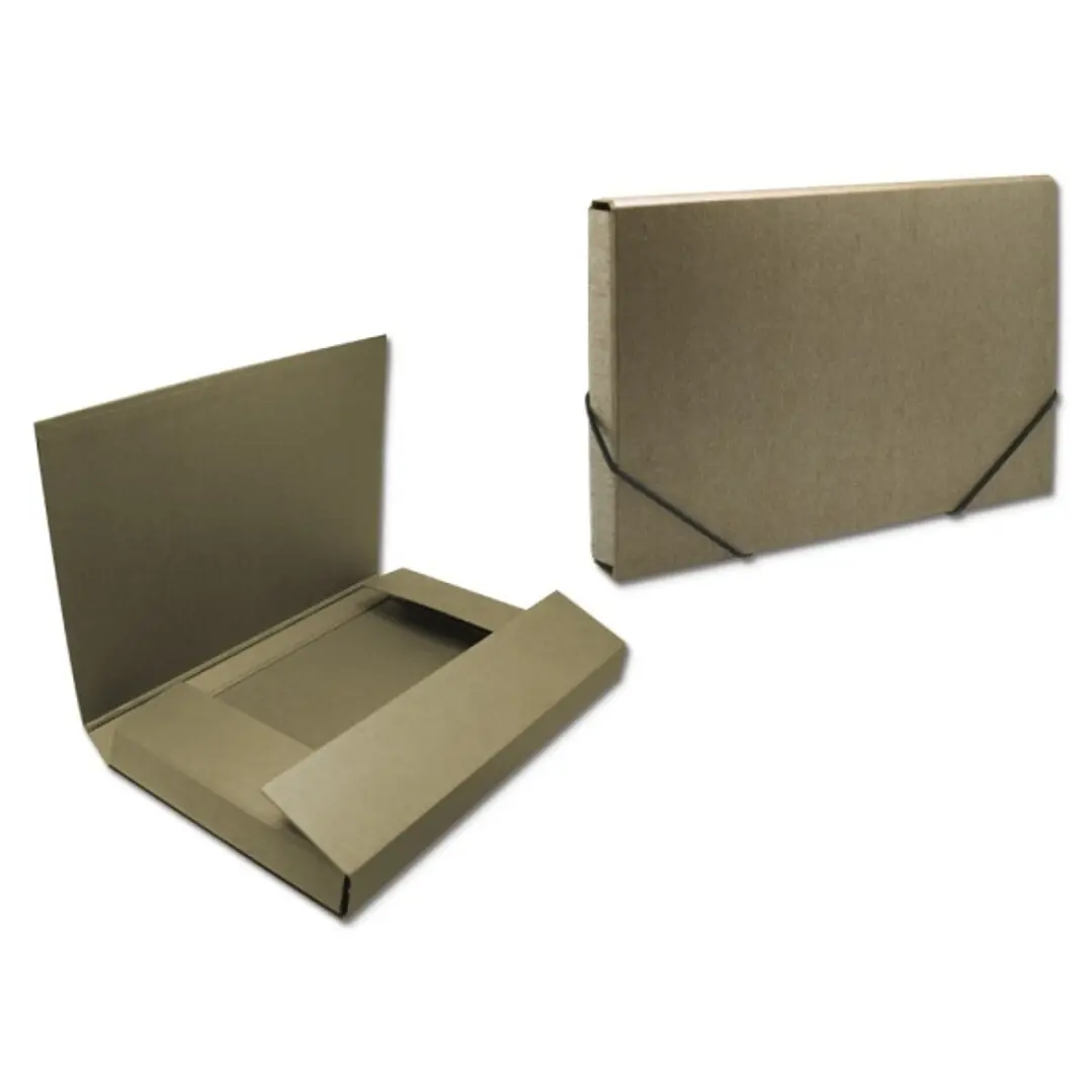 Bismark Carpeta para Proyectos - Medidas 350x230x50mm - Fabricada en Carton - Cierre con Gomas - Color Marron 1