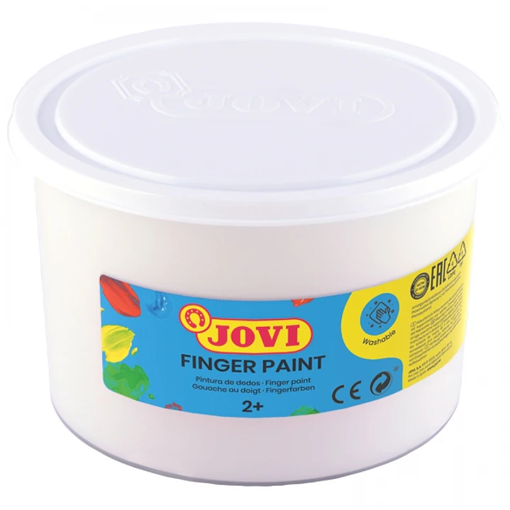 Jovi Finger Paint Bote de 500ml Pintura de Dedos - Ingredientes Naturales - Colores Mezclables - Textura Gelatinosa - Lavable - Color Blanco 1