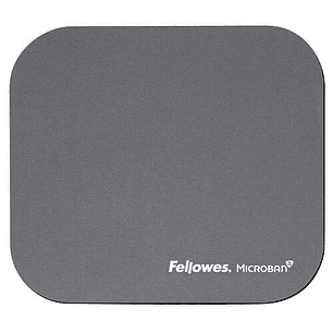 Fellowes Alfombrilla para Raton con Microban - Proteccion Antibacteriana - Base de Goma - 23.2x19.9cm - Color Gris
