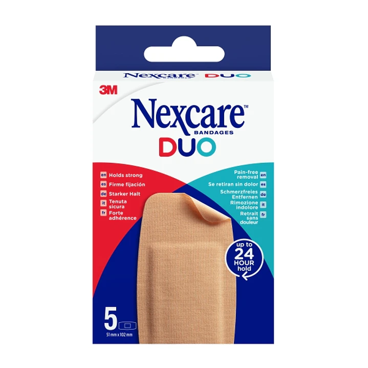 Nexcare Duo Pack de 5 Apositos Surtidos - Transpirables - Resistente al Agua - Retirada Sin Dolor - Color Piel 1