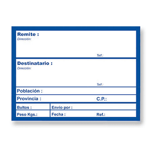 Apli Rollo de 200 Etiquetas para Envio con Texto Preimpreso - Tamaño 109x82mm - Color Blanco/Azul