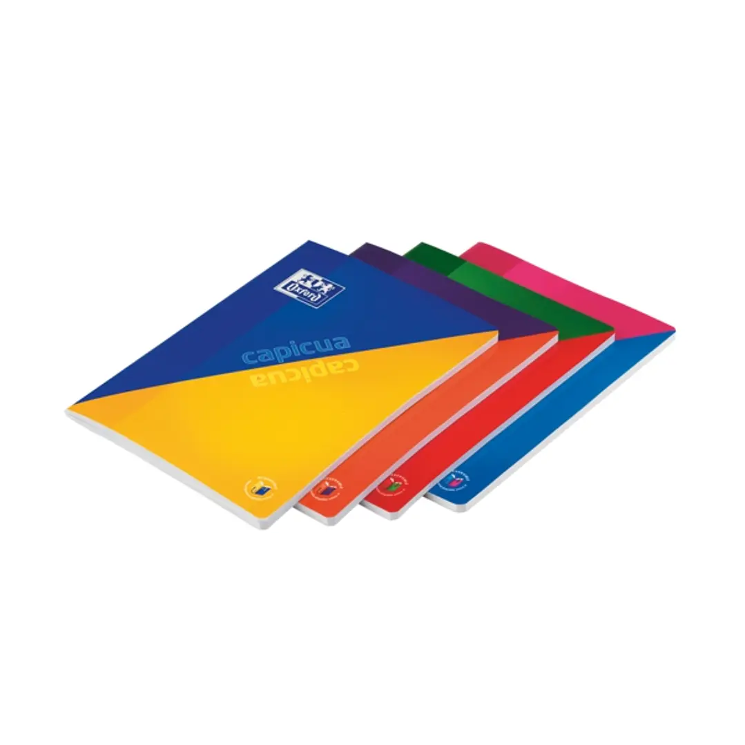 Oxford School Cap I Cua A4 - Tapa Blanda - Libreta Grapada Reversible - 4x4 60 Hojas - Tapa Bicolor - Colores Surtidos 1