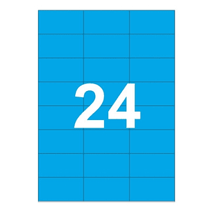 Apli Pack de 480 Etiquetas 70x37mm - 20 Hojas por 24 Etiquetas - Adhesivo Permanente - Cantos Rectos - Color Azul