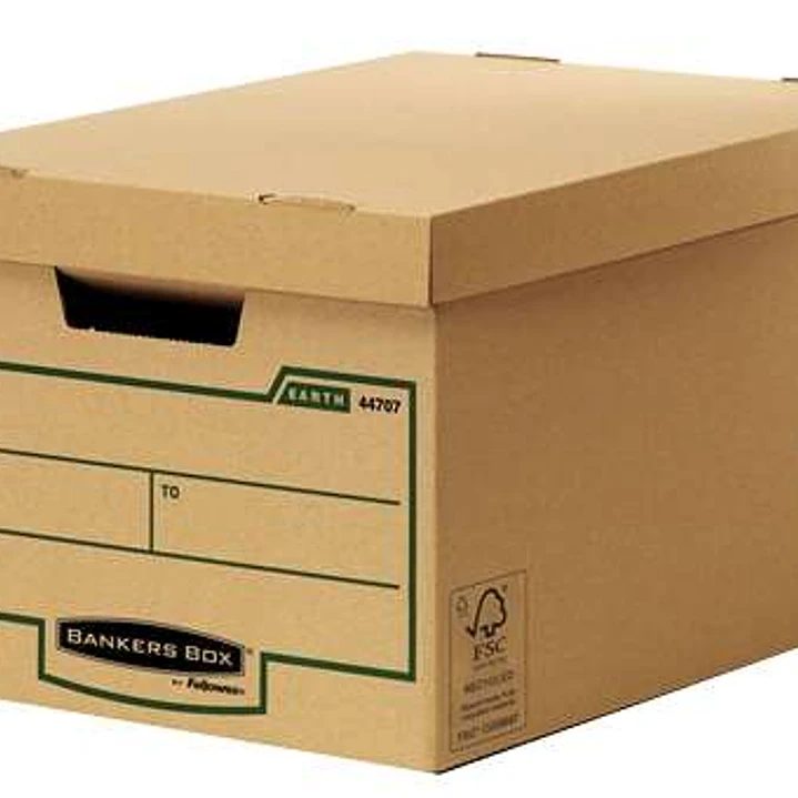 Fellowes Bankers Box Earth Maxi Contenedor de Archivos - Montaje Manual - Carton Reciclado Certificacion FSC - Color Marron 1