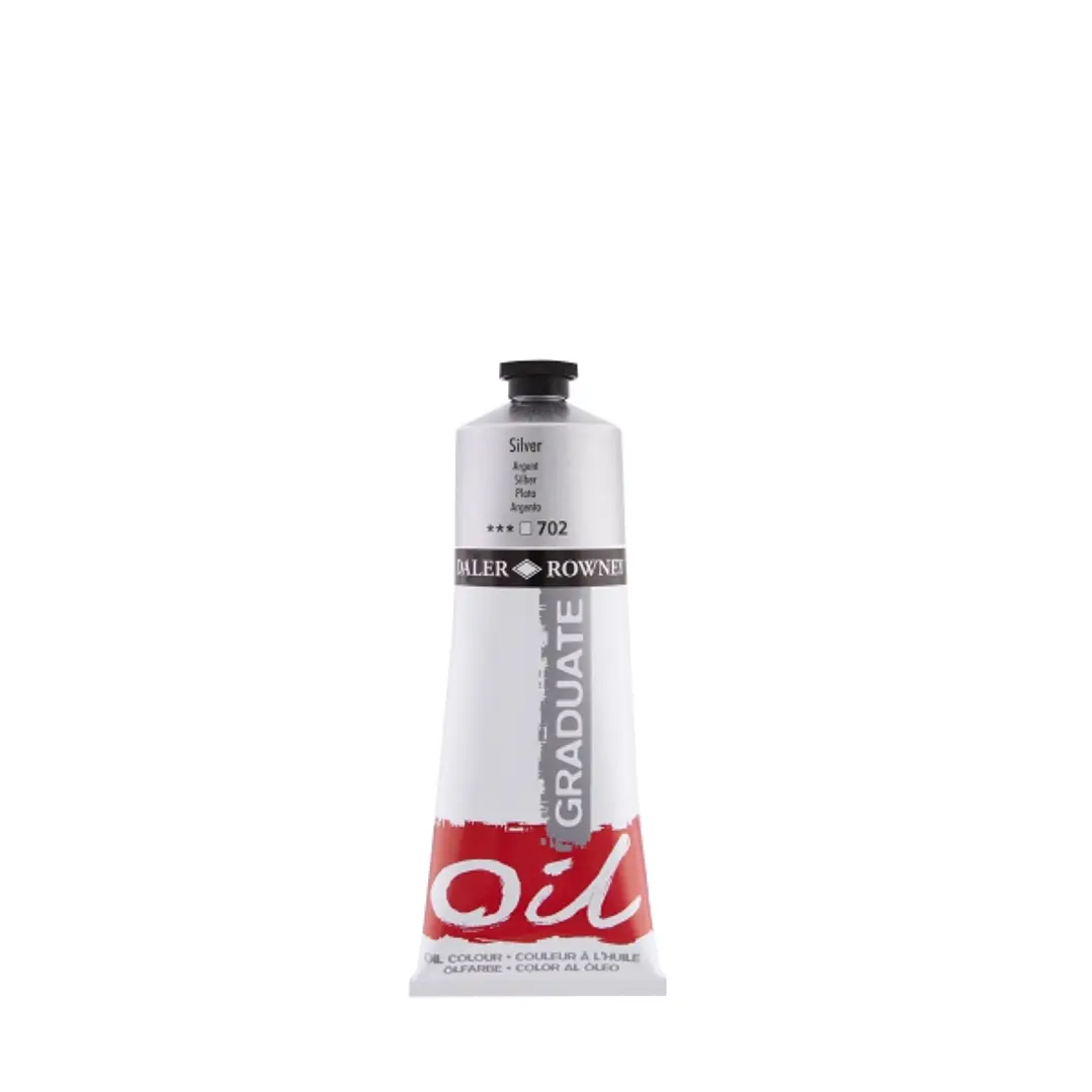 Daler Rowney Graduate Pintura al Oleo - Tubo de Aluminio - 220ml - Color Plata 1