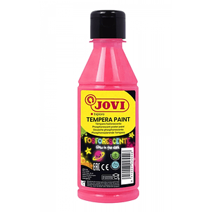 Jovi Tempera Paint Tempera Liquida Fosforescente 250ml - Brilla en la Oscuridad - Secado Rapido - Excelente Rendimiento - Facil Aplicacion - Buena Adh