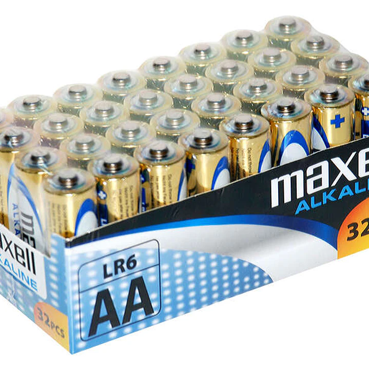 Maxell Pack de 32 Pilas Alcalinas LR06 AA 1.5V 1