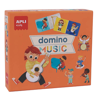 Apli Domino Music de la Coleccion Expressions - 28 Piezas Tematicas de Musica - Facil Manejo para Niños - Carton de 2mm con Acabado Mate E Indiana - A