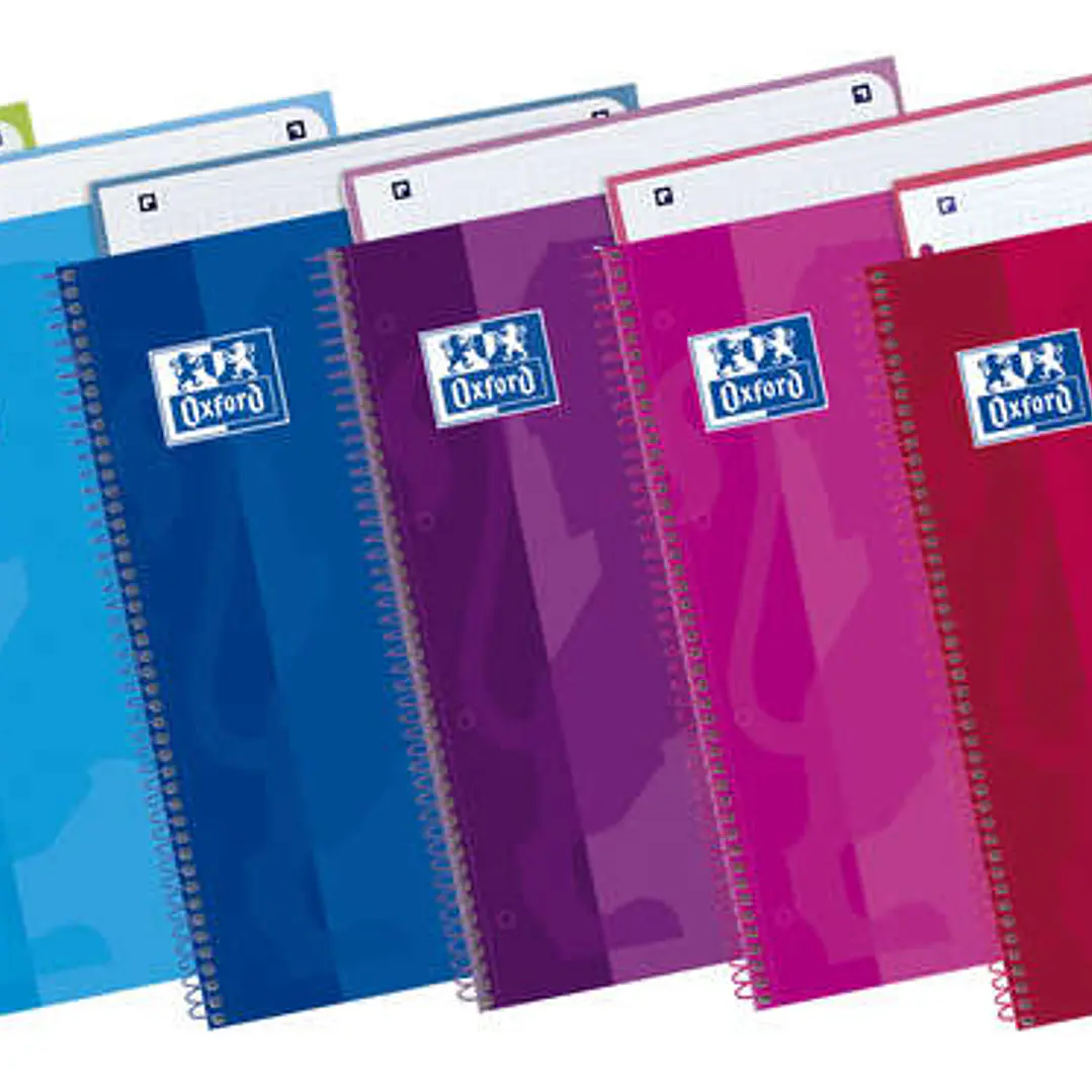 Oxford School Classic Europeanbook 1 Cuaderno A4+ 80 Hojas Microperforadas Cuadricula 5x5mm - Tapa Extradura - 4 Cuadernos por Color 1