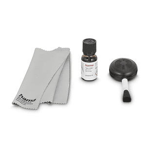 Hama Wet Set de Limpieza para Camaras - Pincel Soplador - Bayeta de Microfibra - Limpiador Liquido - Incluye Bolsa