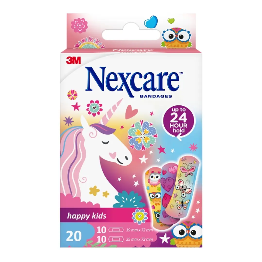 Nexcare Happy Kids Magic Pack de 20 Apositos Surtidos - Transpirables - para Pieles Delicadas - Color Estampado Infantil 1