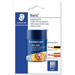 Staedtler Noris Club 512 Sacapuntas de Plástico Doble Uso para Lapices Normales y Gruesos - De 7mm hasta 12mm - Deposito