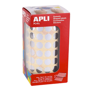 Apli Gomets Redondos Plata Metalizado - Ø 10.5mm - 5192 Unidades por Rollo - Desarrolla Habilidades y Capacidades en Niños