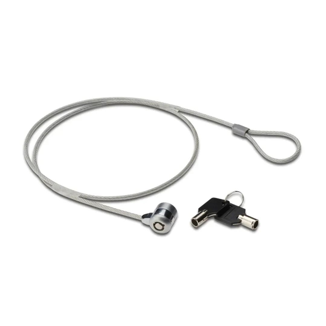 Ewent Cable de Seguridad para Portatil con Llave - 2 Llaves - Cable de Acero - 1.5m de Longitud - Color Acero 1