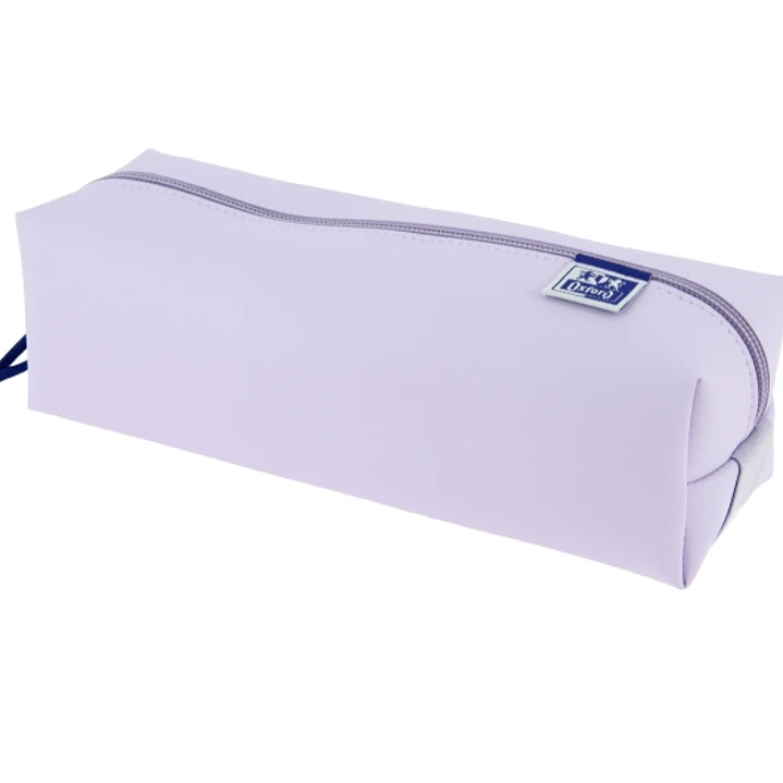 Oxford Live & Go Estuche Cuadrado Grande - Material Acolchado - Goma Elastica para unirlo al Cuaderno - Color Malva 1