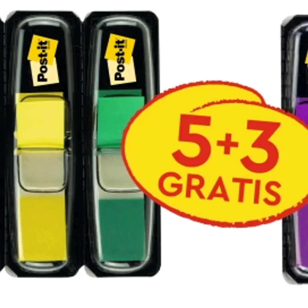 Post-It Index Pack de 8 Dispensadores con 35 Marcadores de Indice Reposicionables - Forma Rectangular - Colores Surtidos 1