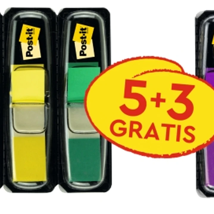 Post-It Index Pack de 8 Dispensadores con 35 Marcadores de Indice Reposicionables - Forma Rectangular - Colores Surtidos 1