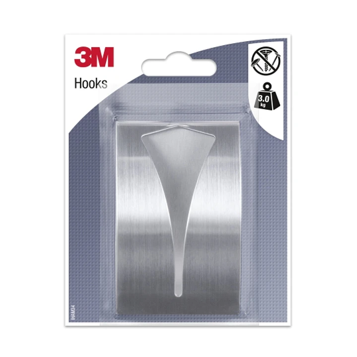 3M Gancho Adhesivo Metalico - Soporta hasta 3kg - Color Gris/Titanio 1