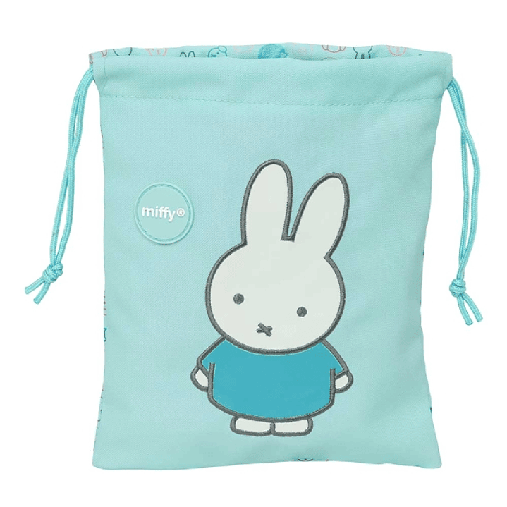 Safta Miffy Friends Minisaco con Cordon de 1L - Material Reciclado - Resistente al Agua - 200x250mm - Color Azul Claro 1