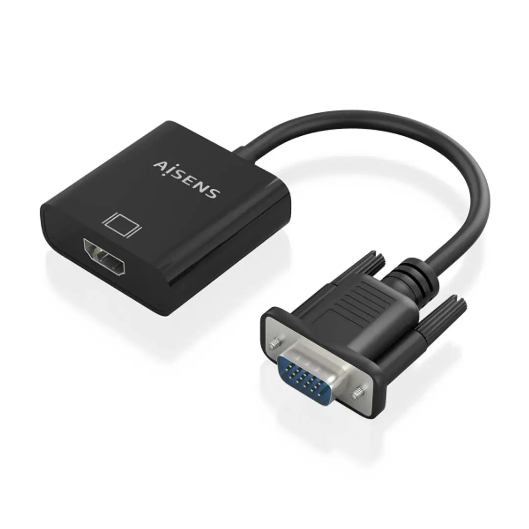 Aisens Cable Conversor SVGA+Audio a HDMI - SVGA/M+Jack 3.5/H+USB Microb/H-HDMI A/H - 20cm - Color Negro 1