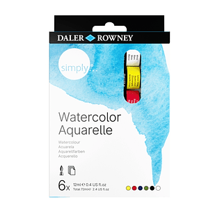 Daler Rowney Simply Pack de 6 Acuarelas - 12ml - Colores Surtidos