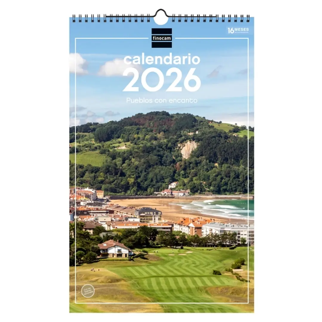 Finocam Calendario de Pared - Anual 2026 - Imagenes Variadas - con Espiral - Espacio para Escribir - Tematica de Ciudades y Pueblos 1