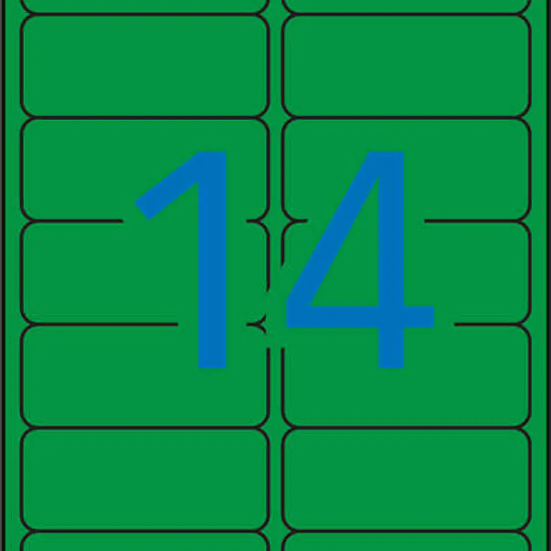 Apli Etiquetas Verdes Permanentes 99.1 x 38.1mm 20 Hojas 1