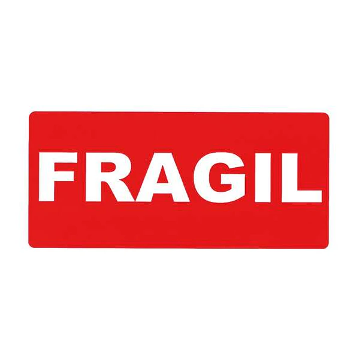 Apli Rollo de 200 Etiquetas de Señalizacion FRAGIL 100x50mm - Adhesivo Permanentes - Letras Blancas sobre Fondo Rojo 1