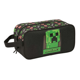 Safta Minecraft Zapatillero - Asa Lateral - 6L - Resistente - Facil Transporte - Resistente y Funcional - 290x140x150mm - Color Negro