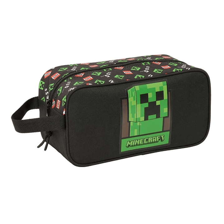 Safta Minecraft Zapatillero - Asa Lateral - 6L - Resistente - Facil Transporte - Resistente y Funcional - 290x140x150mm - Color Negro 1