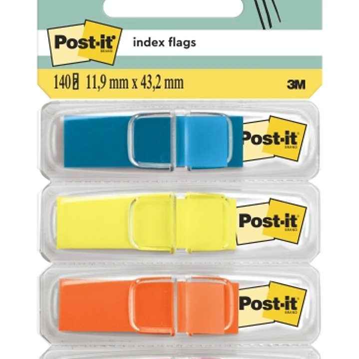 Post-It Index Pack de 4 Dispensadores con 35 Marcadores de Indice Reposicionables - Forma Rectangular - Colores Surtidos 1