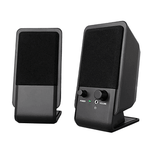 Ewent Altavoces Estereos de Sobremesa de 12W - Alimentacion USB - Jack de 3.5mm - Control de Volumen - Color Negro
