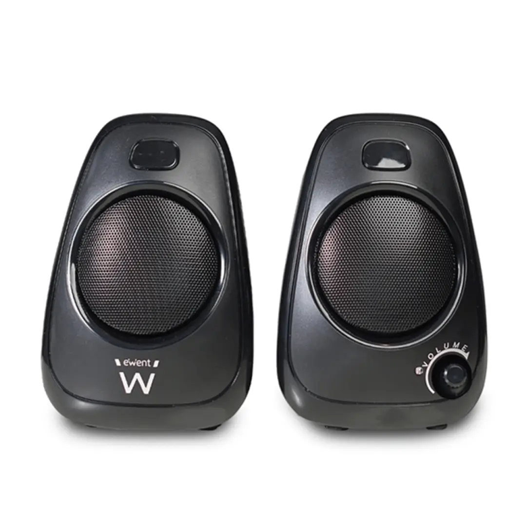 Ewent Altavoces Estereos de Sobremesa de 10W - Alimentacion USB - Jack de 3.5mm - Control de Volumen - Color Negro 1