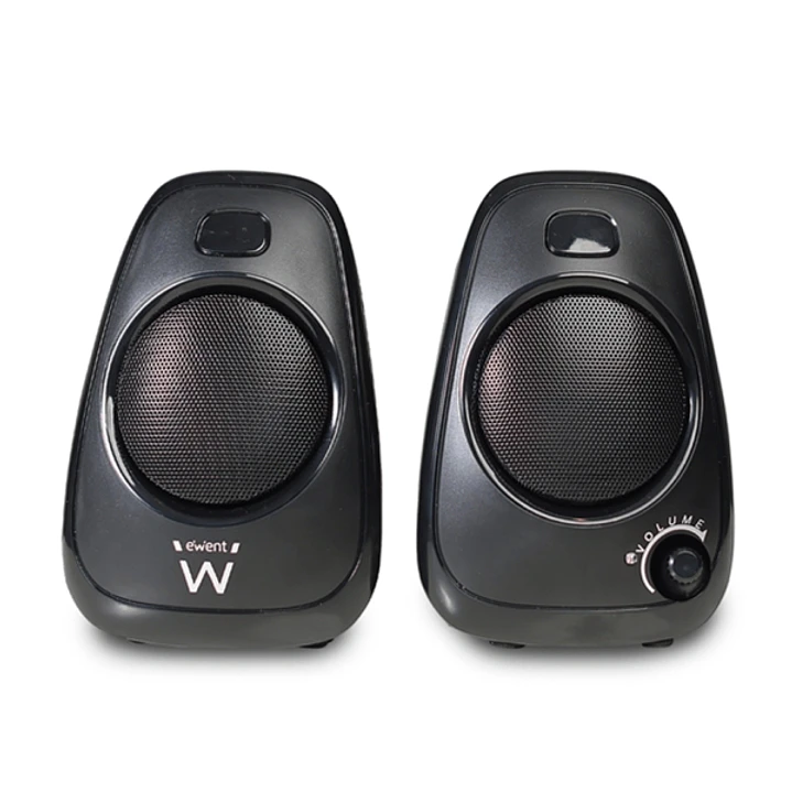 Ewent Altavoces Estereos de Sobremesa de 10W - Alimentacion USB - Jack de 3.5mm - Control de Volumen - Color Negro 1