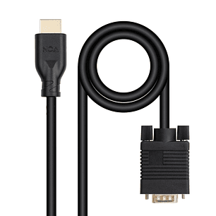 Nanocable Cable Conversor VGA a HDMI - VGA/M-HDMI/M -  1.8m - Color Negro